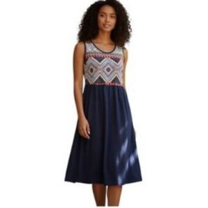 VANILLA BAY RED WHITE & BLUE DRESS SZ.L EUC.